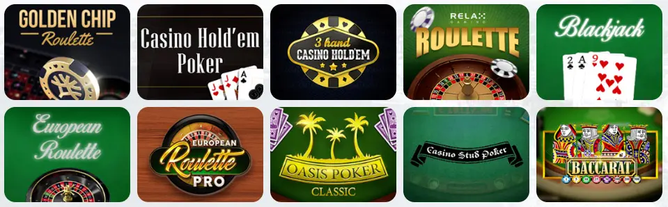 Jeux de table au BETS IO CASINO