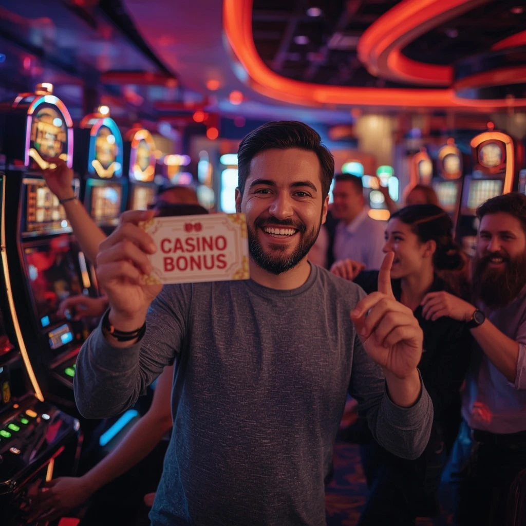 une personne tenant un bonus de casino BETS IO CASINO